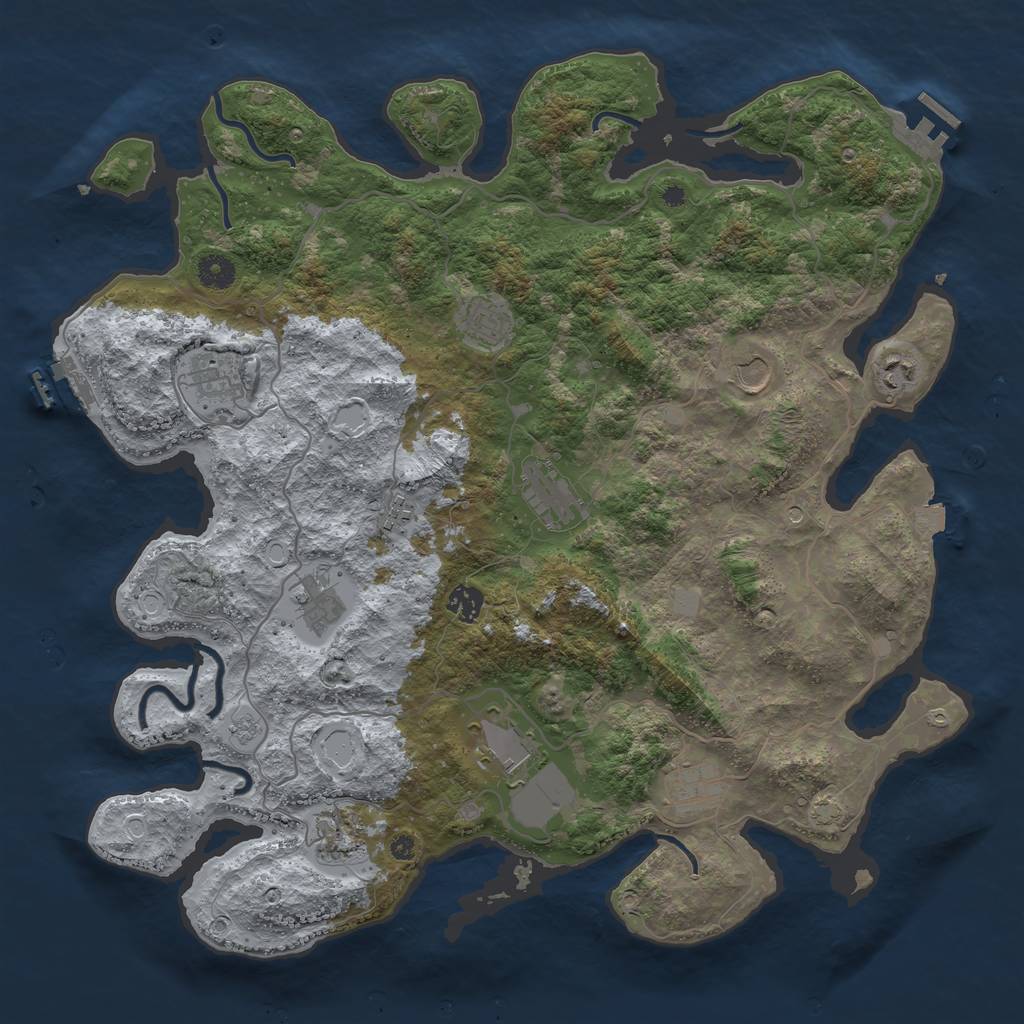 Rust Map: Procedural Map, Size: 4200, Seed: 642156865, 19 Monuments