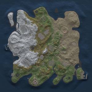 Thumbnail Rust Map: Procedural Map, Size: 3500, Seed: 1387414002, 19 Monuments