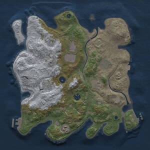Thumbnail Rust Map: Procedural Map, Size: 3500, Seed: 1387414002, 14 Monuments