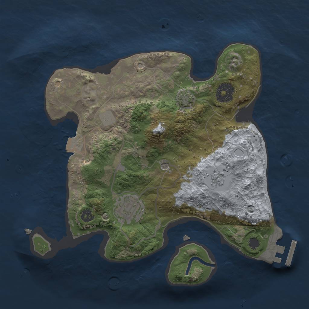 Rust Map: Procedural Map, Size: 2400, Seed: 1113, 8 Monuments