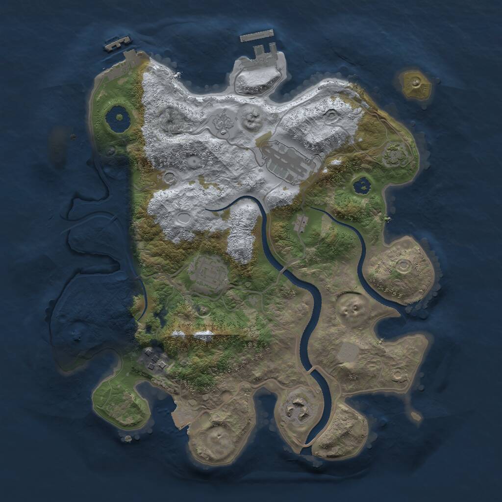 Rust Map: Procedural Map, Size: 3000, Seed: 96790125, 10 Monuments