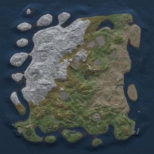 Thumbnail Rust Map: Procedural Map, Size: 4000, Seed: 1721353373, 17 Monuments