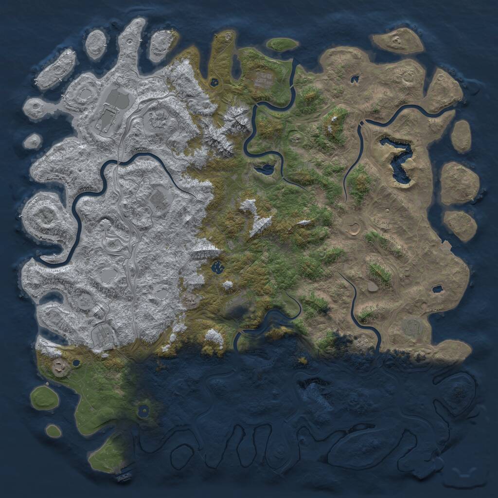 Rust Map: Procedural Map, Size: 6000, Seed: 2083295767, 17 Monuments