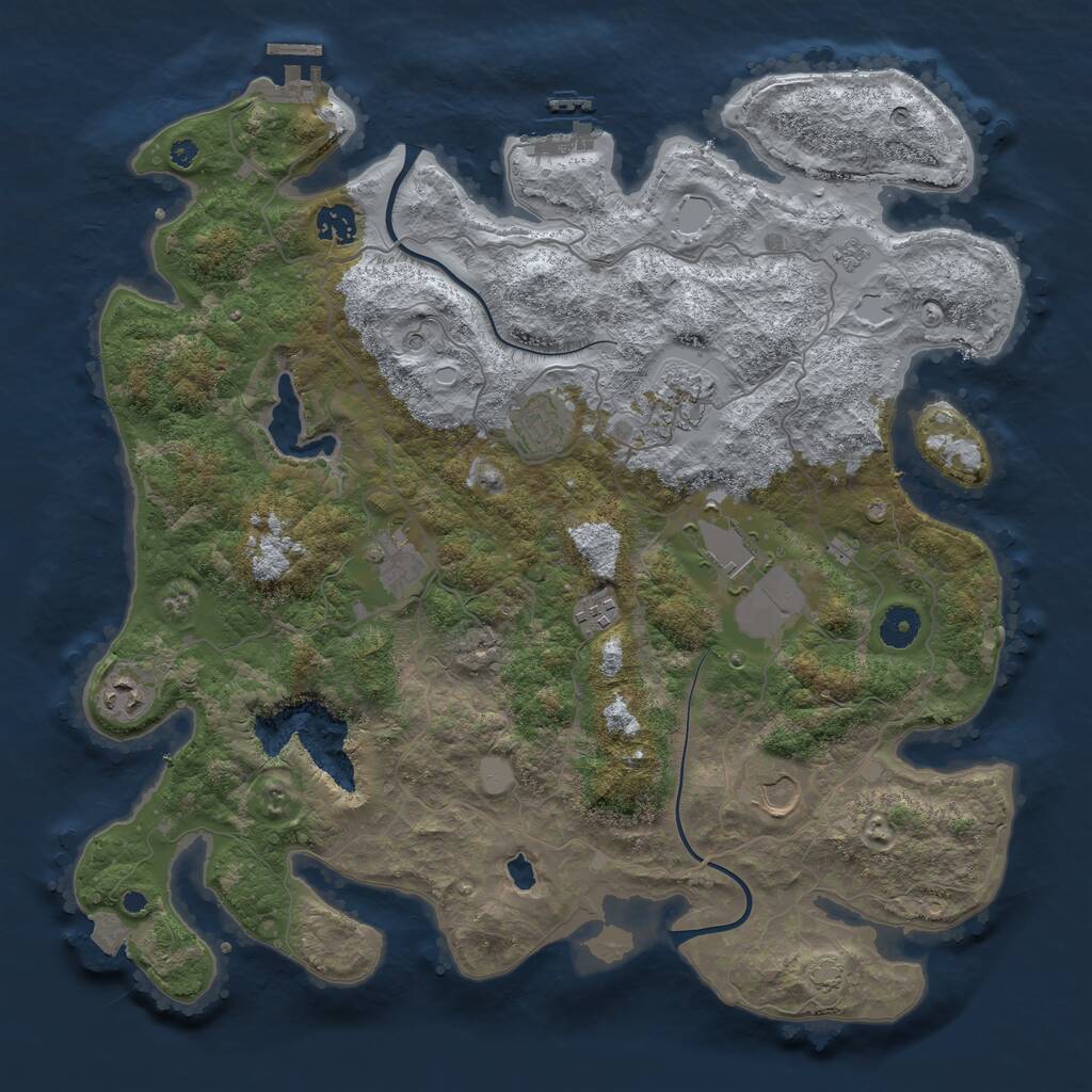 Rust Map: Procedural Map, Size: 4000, Seed: 706371310, 14 Monuments