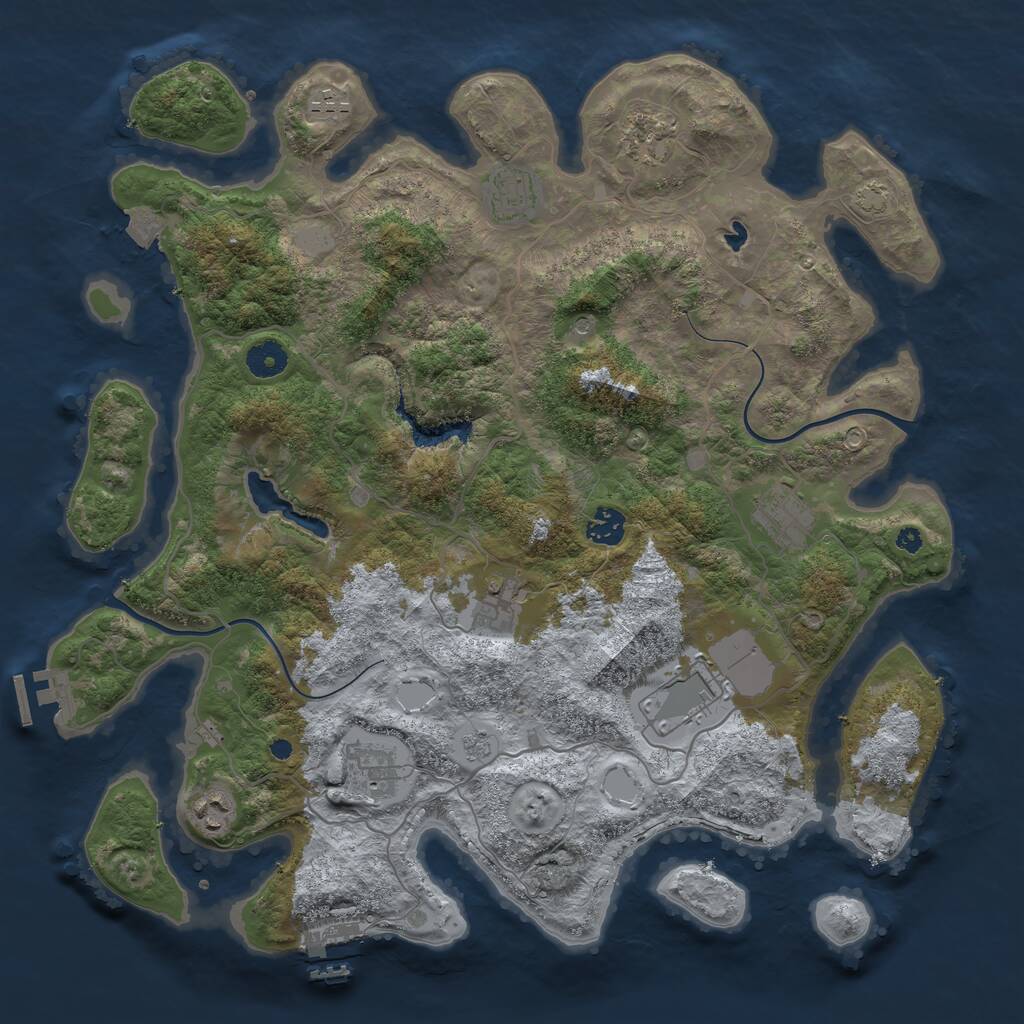 Rust Map: Procedural Map, Size: 4000, Seed: 920293666, 15 Monuments
