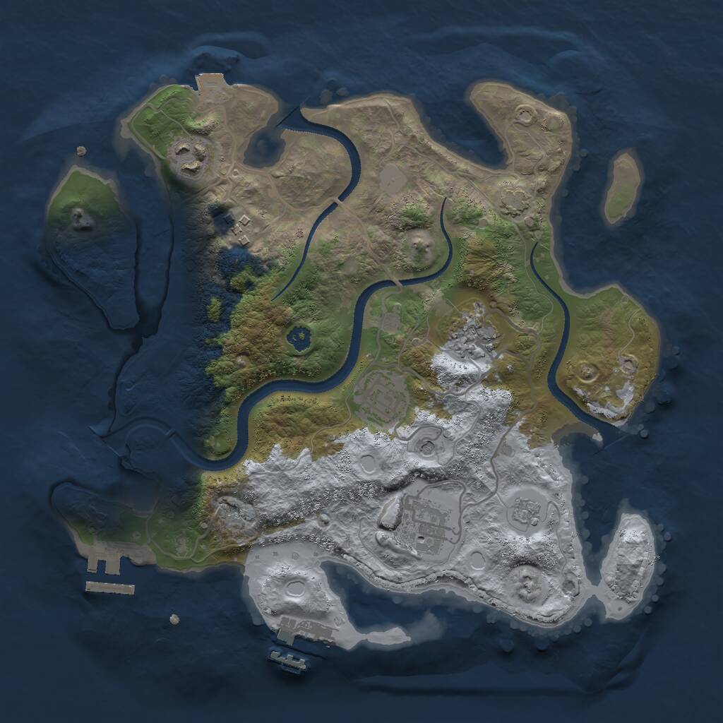 Rust Map: Procedural Map, Size: 3000, Seed: 666546717, 11 Monuments