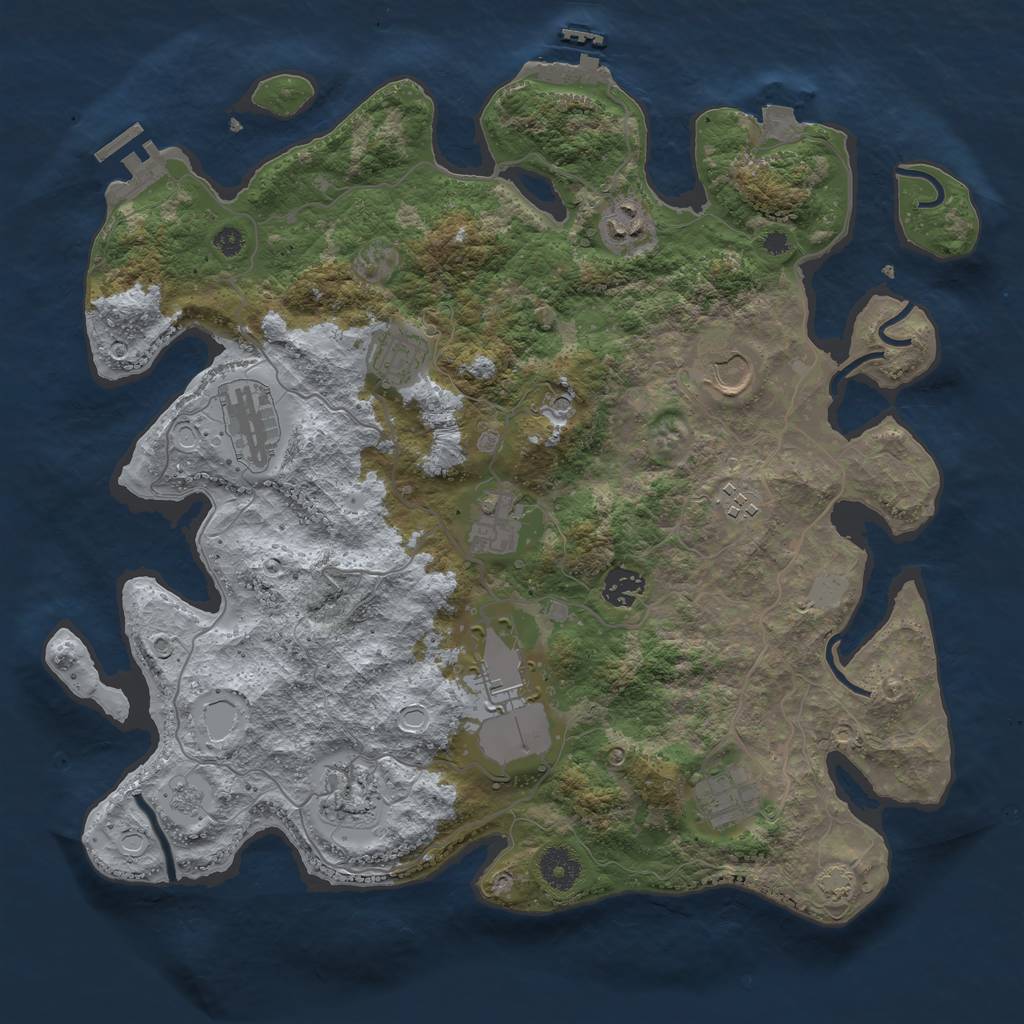 Rust Map: Procedural Map, Size: 3750, Seed: 20240704, 18 Monuments