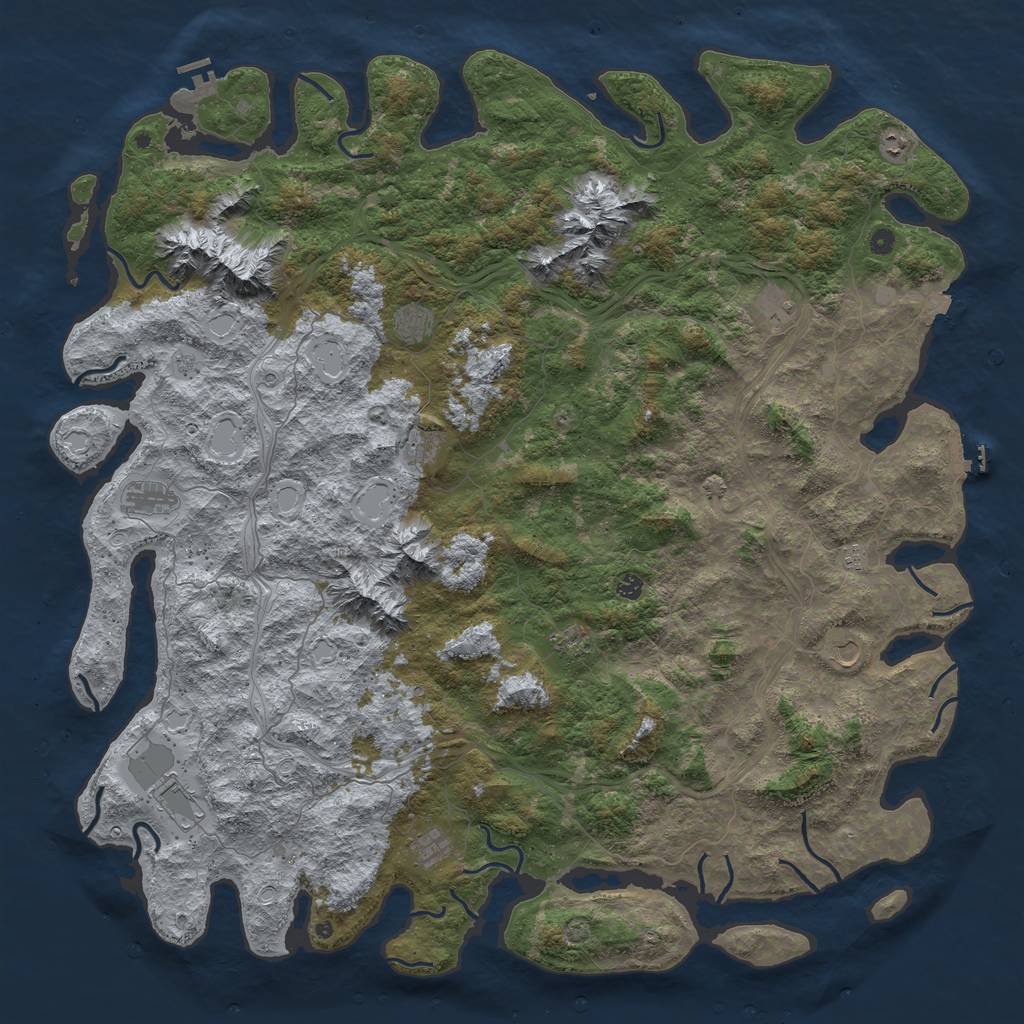 Rust Map: Procedural Map, Size: 6000, Seed: 1969, 19 Monuments