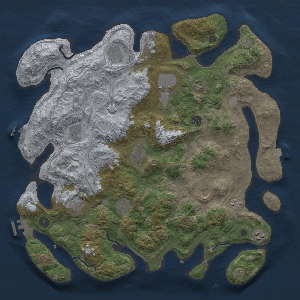 Rust Map: Procedural Map, Size: 4250, Seed: 59551754, 19 Monuments