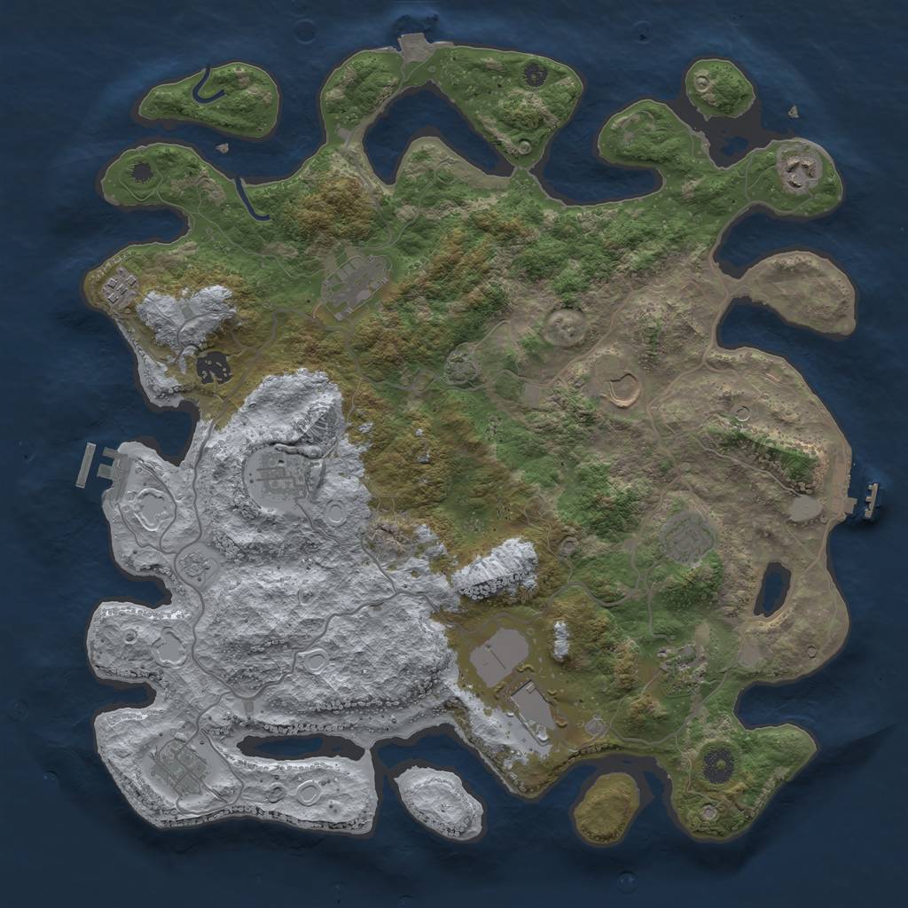 Rust Map: Procedural Map, Size: 4000, Seed: 819859269, 18 Monuments