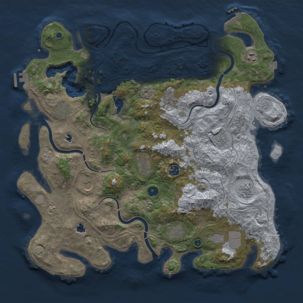 Rust Map: Procedural Map, Size: 4500, Seed: 487242002, 17 Monuments