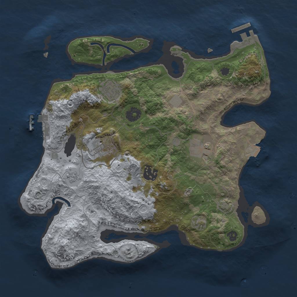 Rust Map: Procedural Map, Size: 3000, Seed: 2771, 11 Monuments