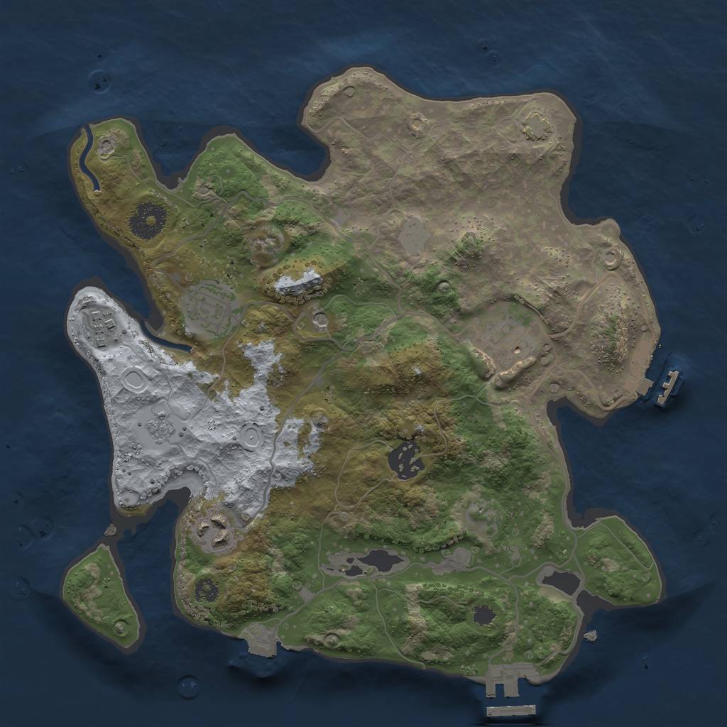 Rust Map: Procedural Map, Size: 3000, Seed: 339602638, 13 Monuments