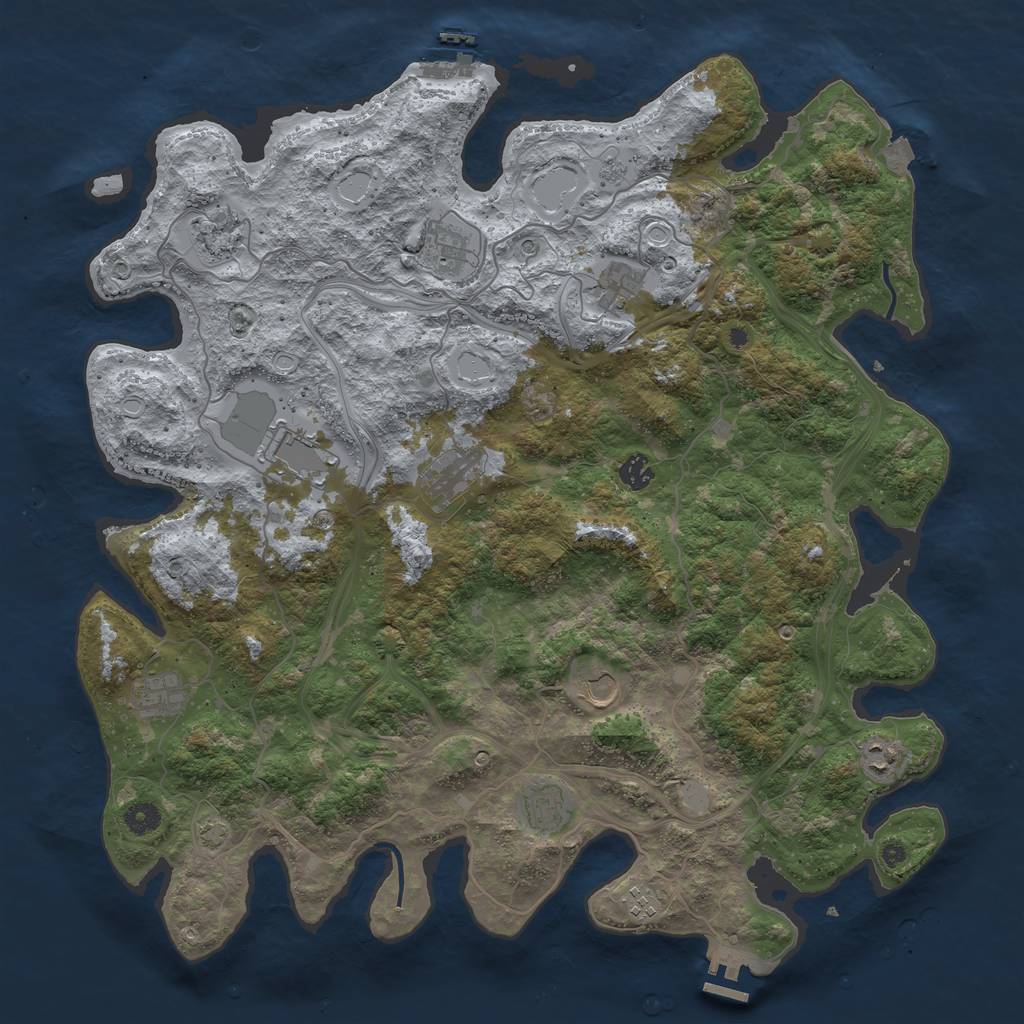 Rust Map: Procedural Map, Size: 4500, Seed: 164006007, 19 Monuments