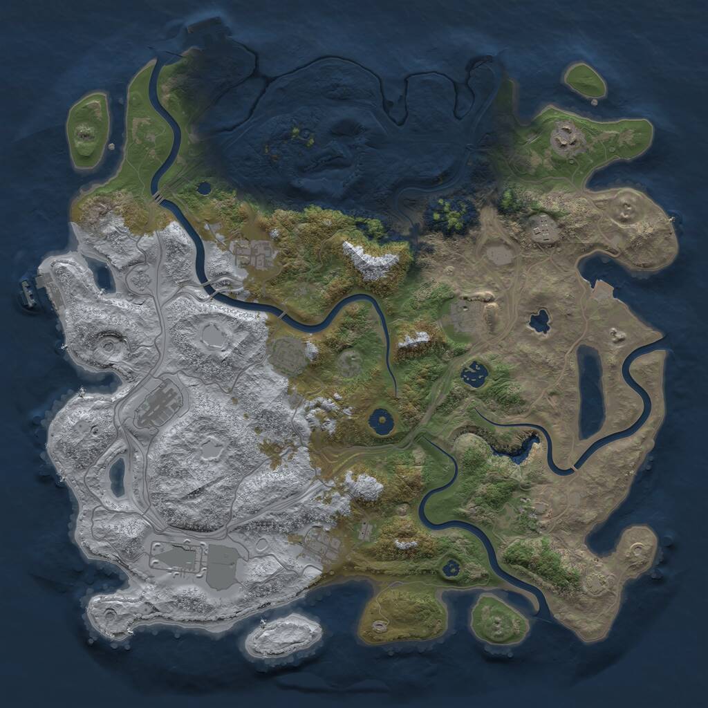 Rust Map: Procedural Map, Size: 4250, Seed: 67816545, 16 Monuments