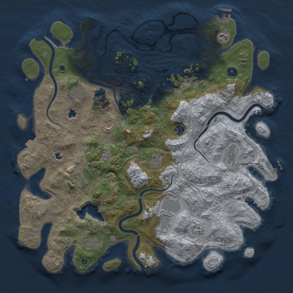 Rust Map: Procedural Map, Size: 4500, Seed: 481103564, 17 Monuments