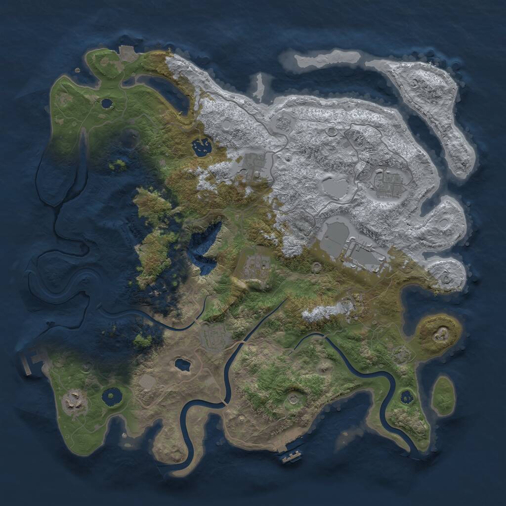 Rust Map: Procedural Map, Size: 4000, Seed: 1613764862, 15 Monuments