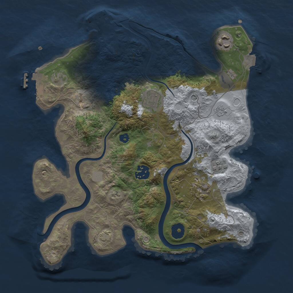Rust Map: Procedural Map, Size: 3000, Seed: 40598426, 11 Monuments