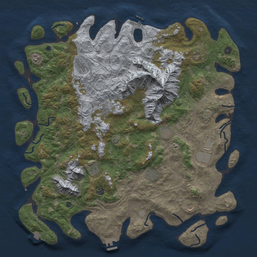 Rust Map: Procedural Map, Size: 5000, Seed: 879449096, 19 Monuments