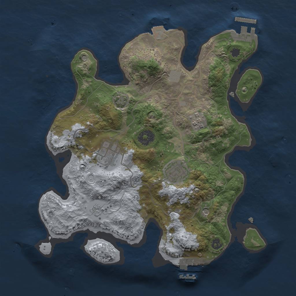 Rust Map: Procedural Map, Size: 2780, Seed: 8888, 11 Monuments