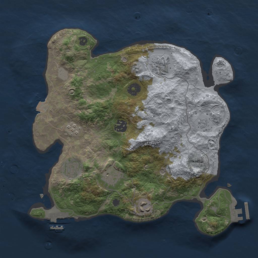 Rust Map: Procedural Map, Size: 3000, Seed: 433829822, 13 Monuments