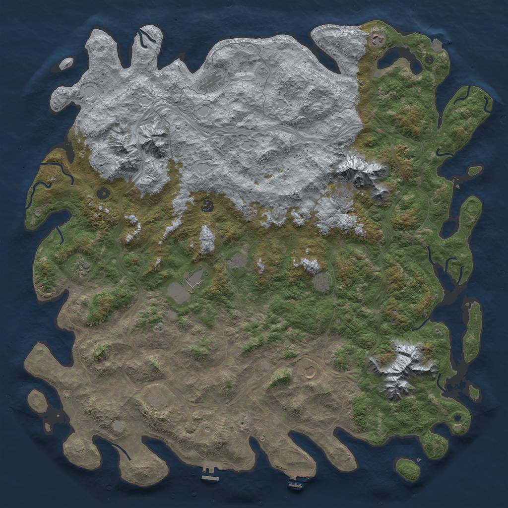 Rust Map: Procedural Map, Size: 6000, Seed: 119250, 19 Monuments