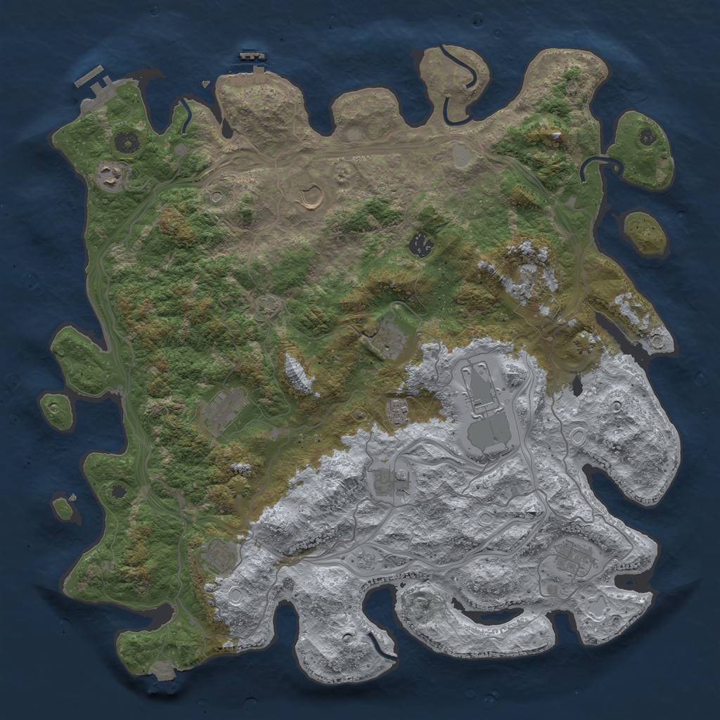 Rust Map: Procedural Map, Size: 4500, Seed: 638312895, 19 Monuments