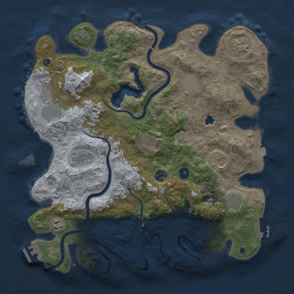 Rust Map: Procedural Map, Size: 4000, Seed: 1904774847, 16 Monuments