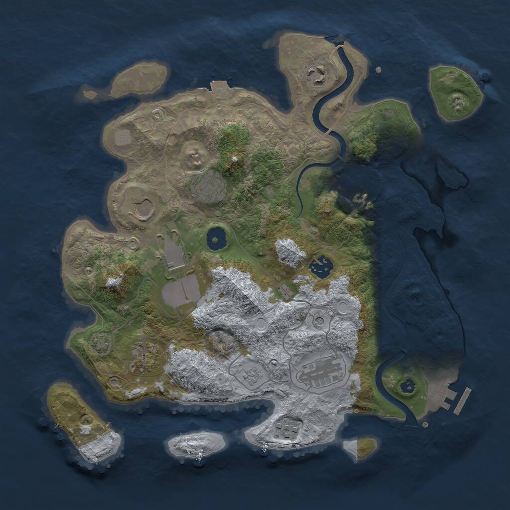 Rust Map: Procedural Map, Size: 3500, Seed: 1756340424, 14 Monuments