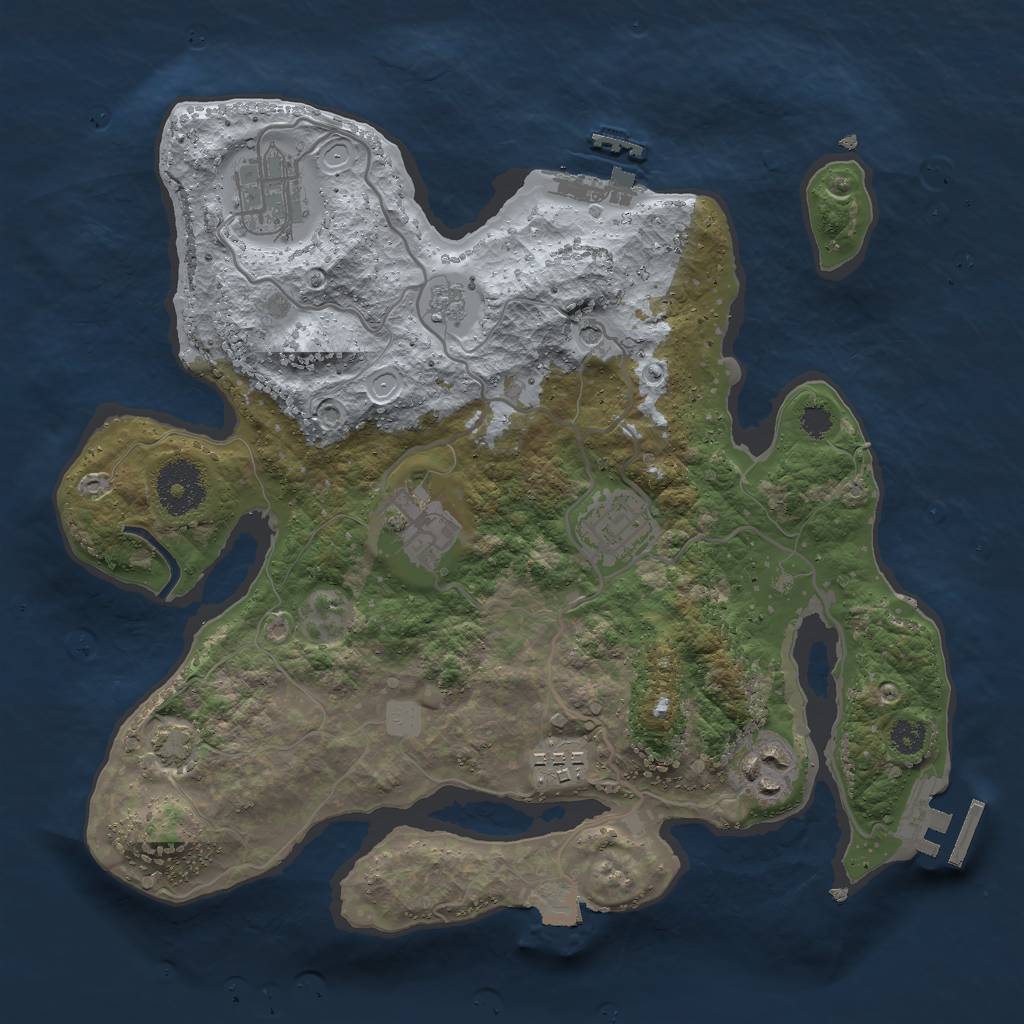 Rust Map: Procedural Map, Size: 3000, Seed: 821739488, 13 Monuments