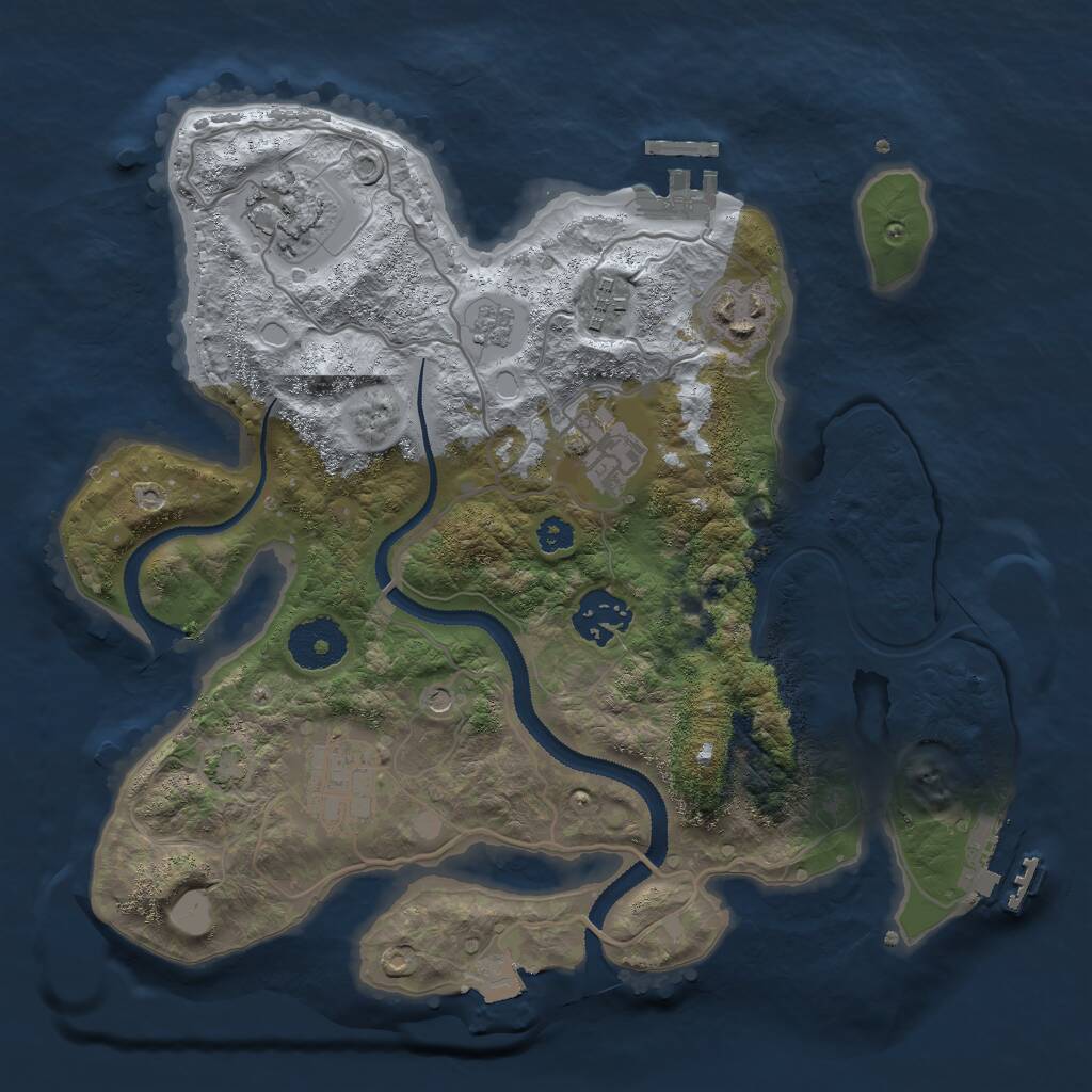 Rust Map: Procedural Map, Size: 3000, Seed: 821739488, 12 Monuments