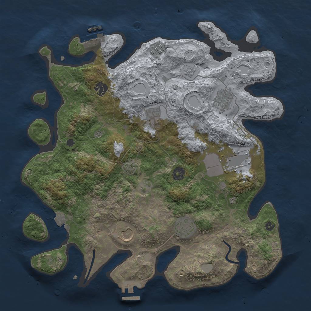 Rust Map: Procedural Map, Size: 3500, Seed: 1647904178, 15 Monuments