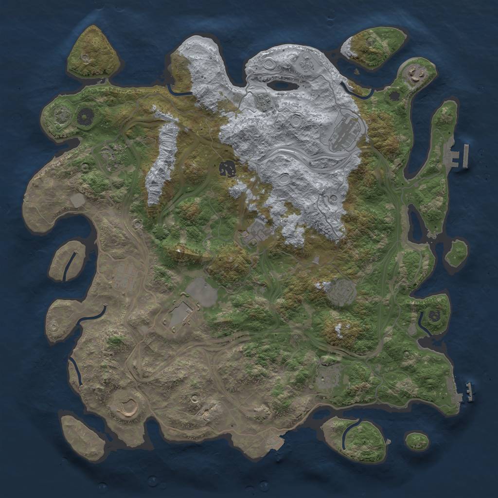 Rust Map: Procedural Map, Size: 4250, Seed: 2084806867, 19 Monuments