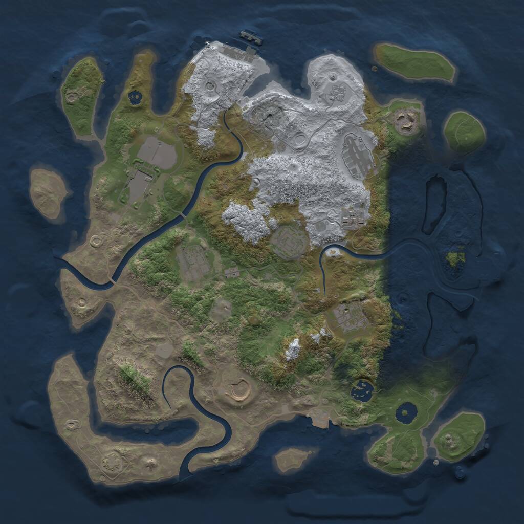 Rust Map: Procedural Map, Size: 3700, Seed: 1538939291, 15 Monuments