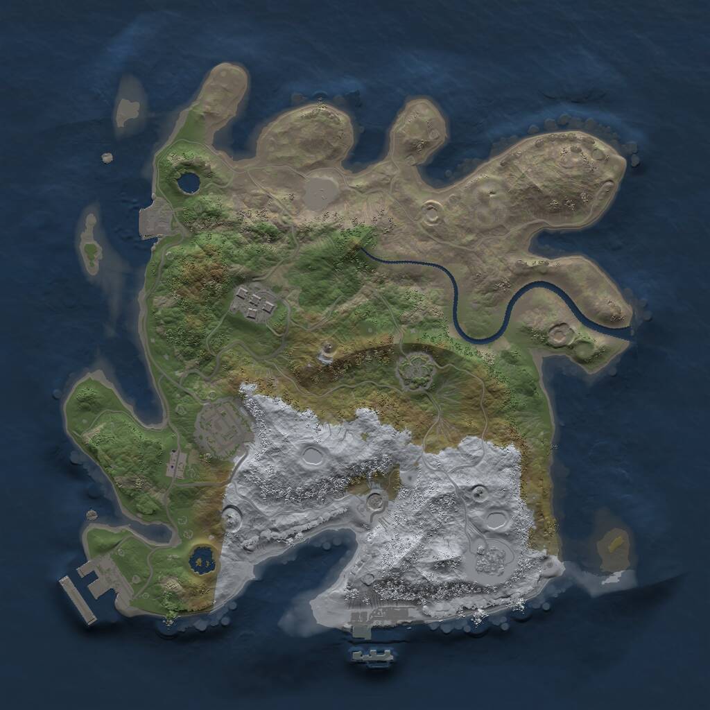Rust Map: Procedural Map, Size: 2675, Seed: 9899, 8 Monuments