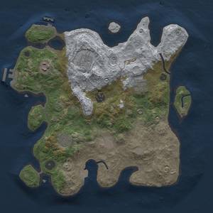 Thumbnail Rust Map: Procedural Map, Size: 3259, Seed: 1, 14 Monuments