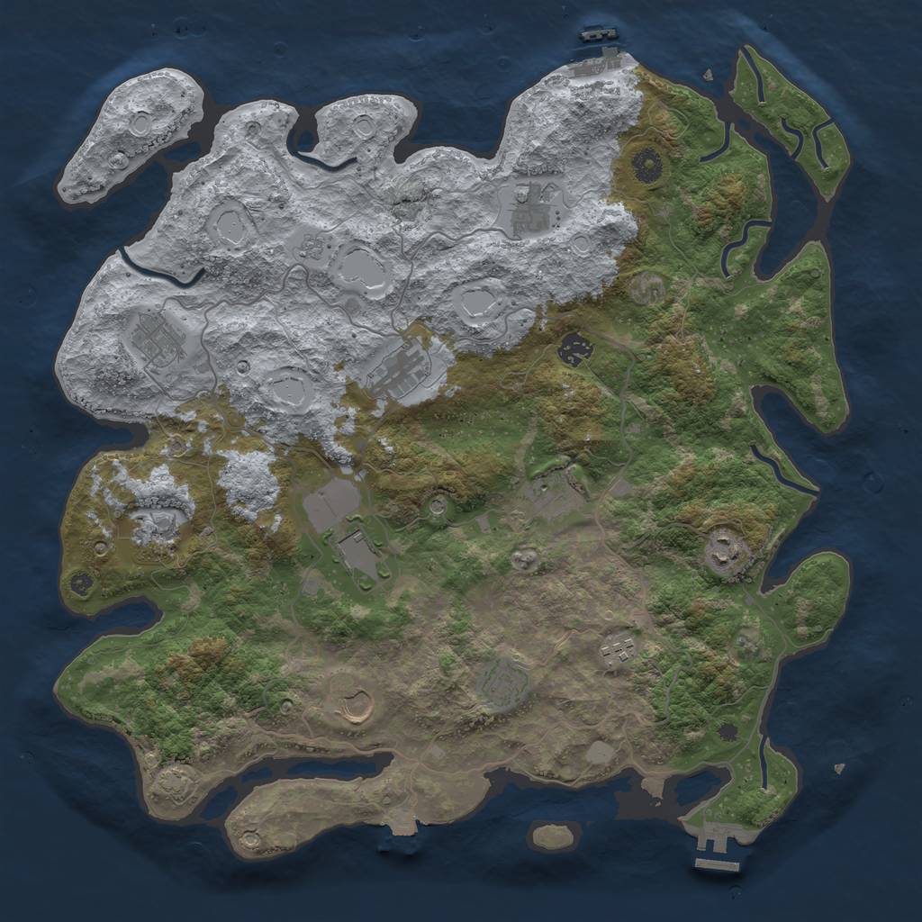 Rust Map: Procedural Map, Size: 4233, Seed: 77643, 19 Monuments