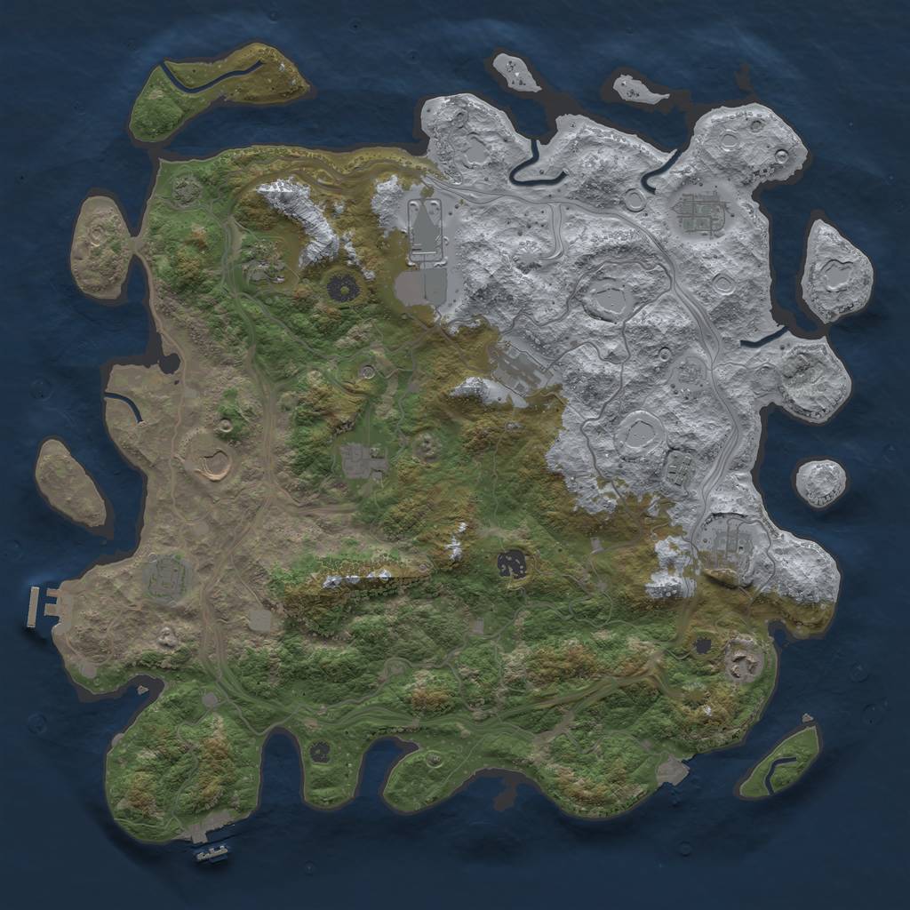 Rust Map: Procedural Map, Size: 4500, Seed: 891831479, 19 Monuments