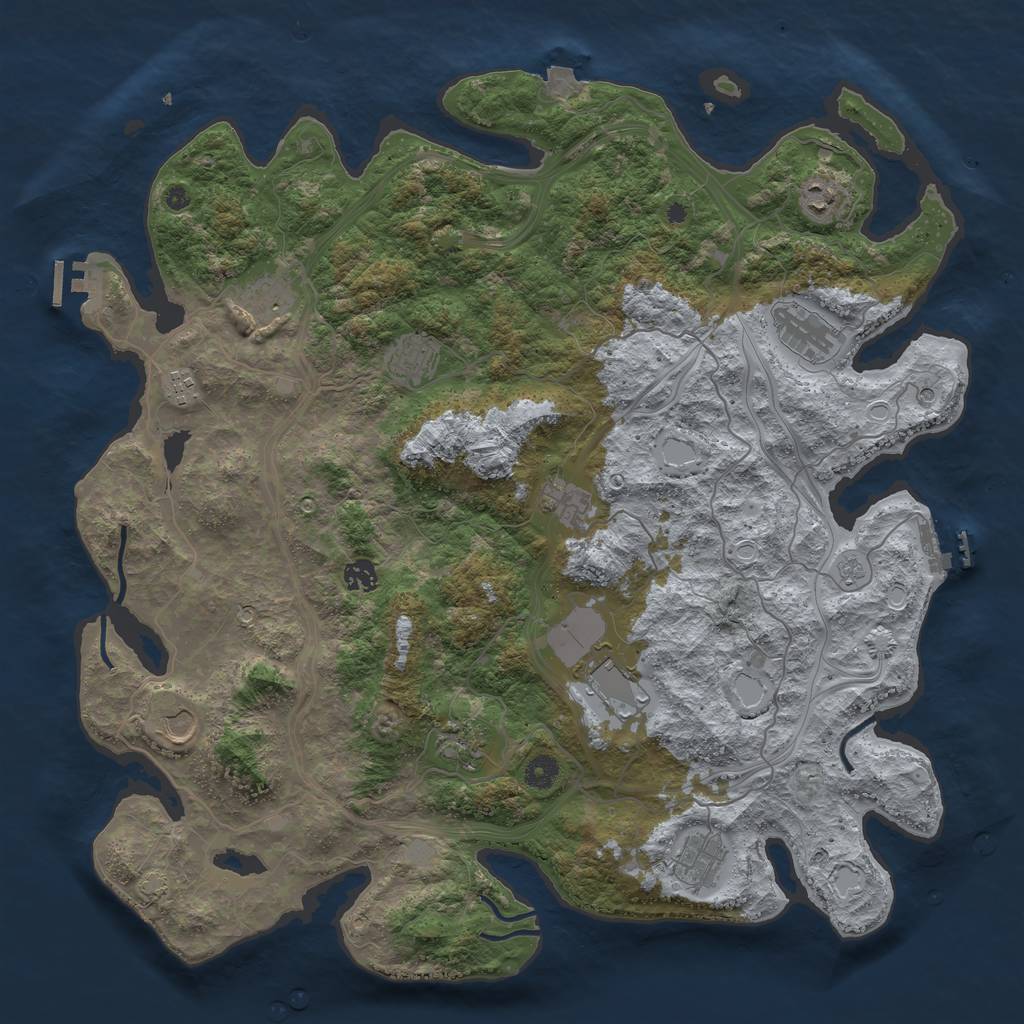 Rust Map: Procedural Map, Size: 4500, Seed: 1986720801, 19 Monuments