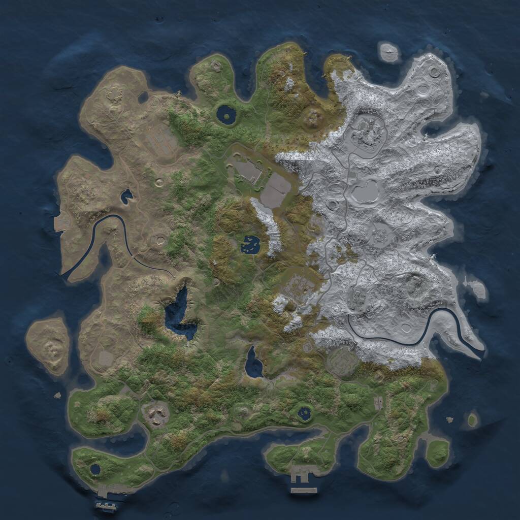 Rust Map: Procedural Map, Size: 4000, Seed: 25742156, 14 Monuments