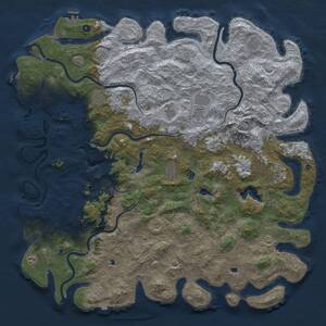 Thumbnail Rust Map: Procedural Map, Size: 6000, Seed: 51111, 17 Monuments