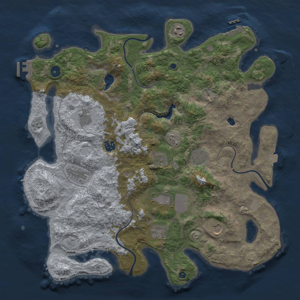 Rust Map: Procedural Map, Size: 4200, Seed: 830510504, 16 Monuments