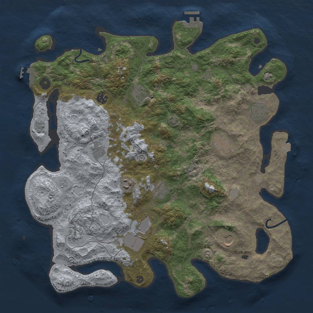 Rust Map: Procedural Map, Size: 4200, Seed: 830510504, 19 Monuments