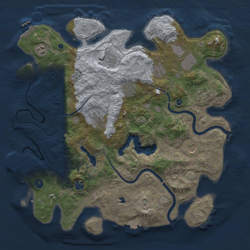 Rust Map: Procedural Map, Size: 4000, Seed: 925817, 16 Monuments