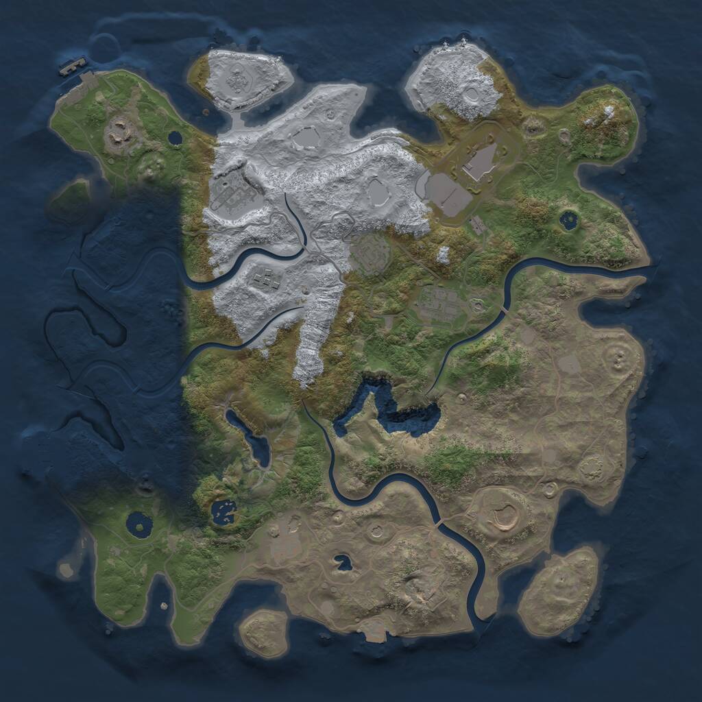 Rust Map: Procedural Map, Size: 4000, Seed: 925817, 15 Monuments
