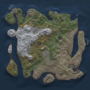 Thumbnail Rust Map: Procedural Map, Size: 3500, Seed: 1678490413, 15 Monuments