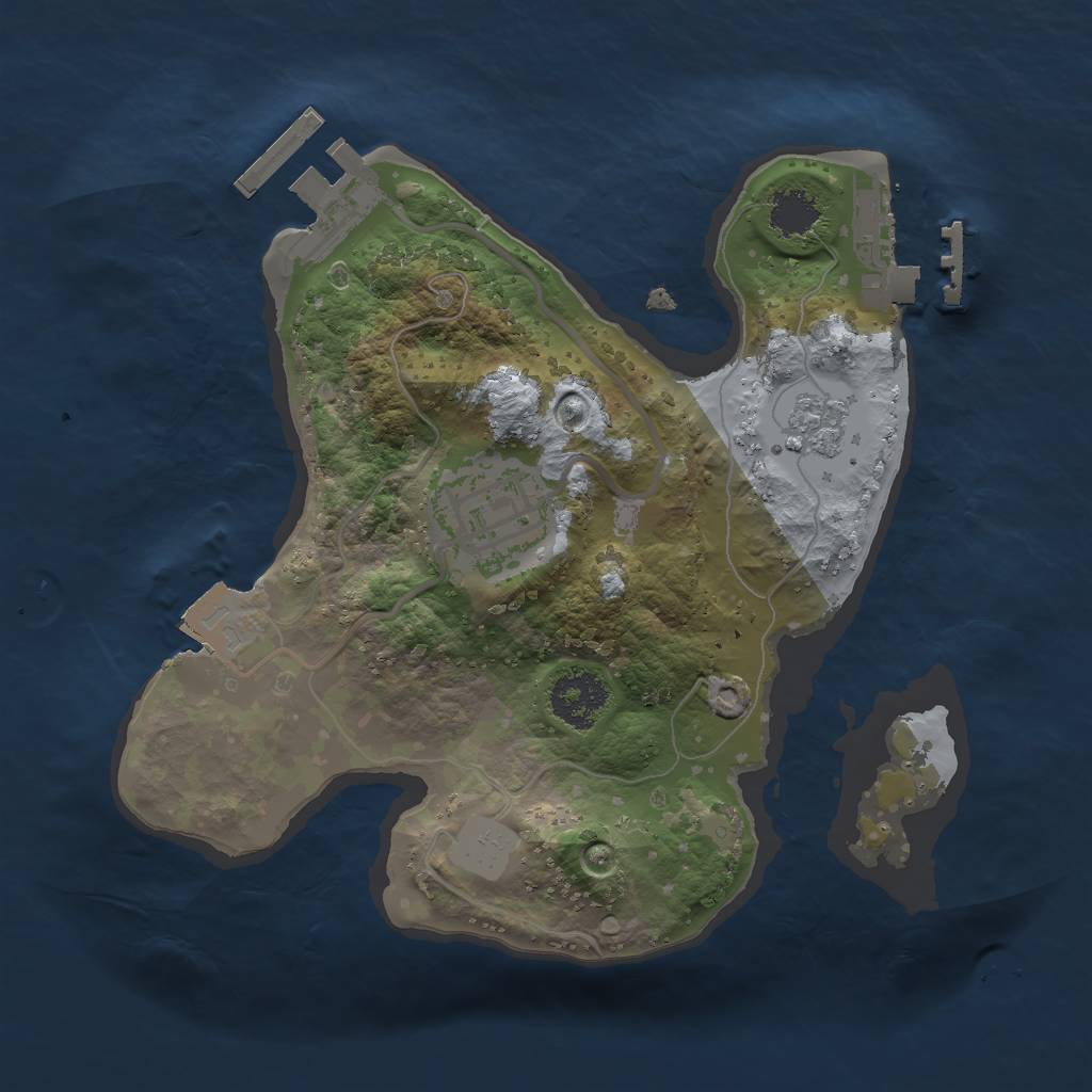 Rust Map: Procedural Map, Size: 2000, Seed: 883933807, 7 Monuments