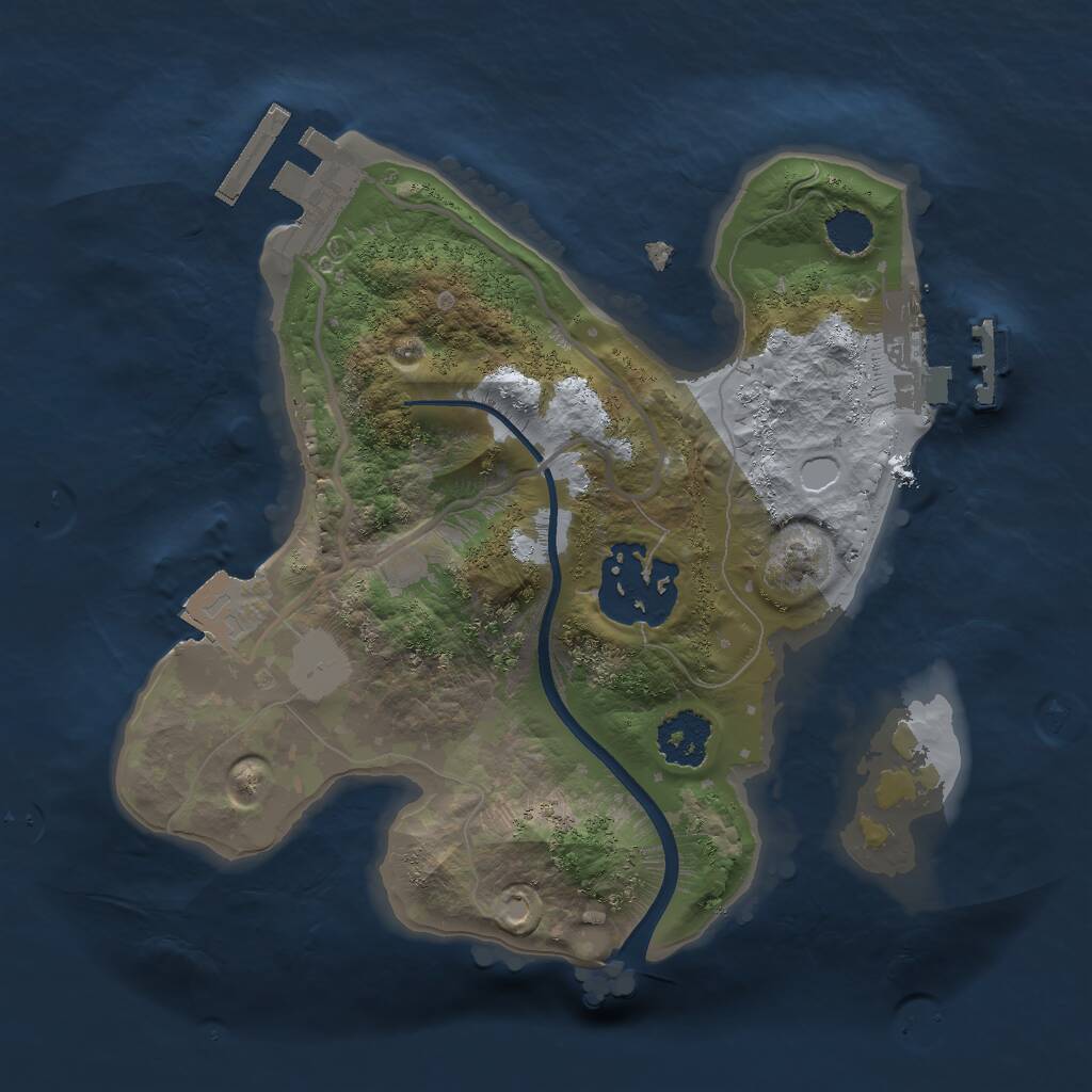 Rust Map: Procedural Map, Size: 2000, Seed: 883933807, 4 Monuments