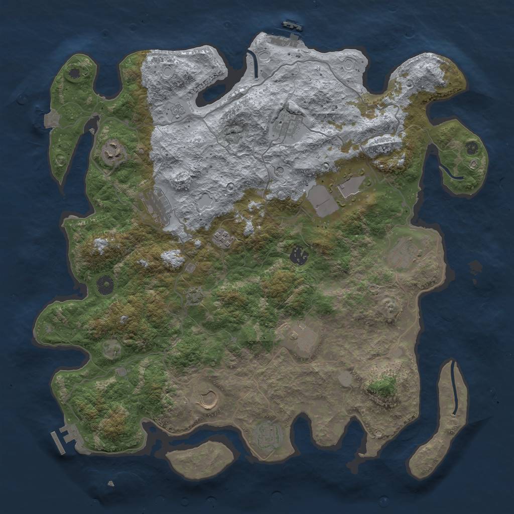 Rust Map: Procedural Map, Size: 4200, Seed: 432654808, 18 Monuments