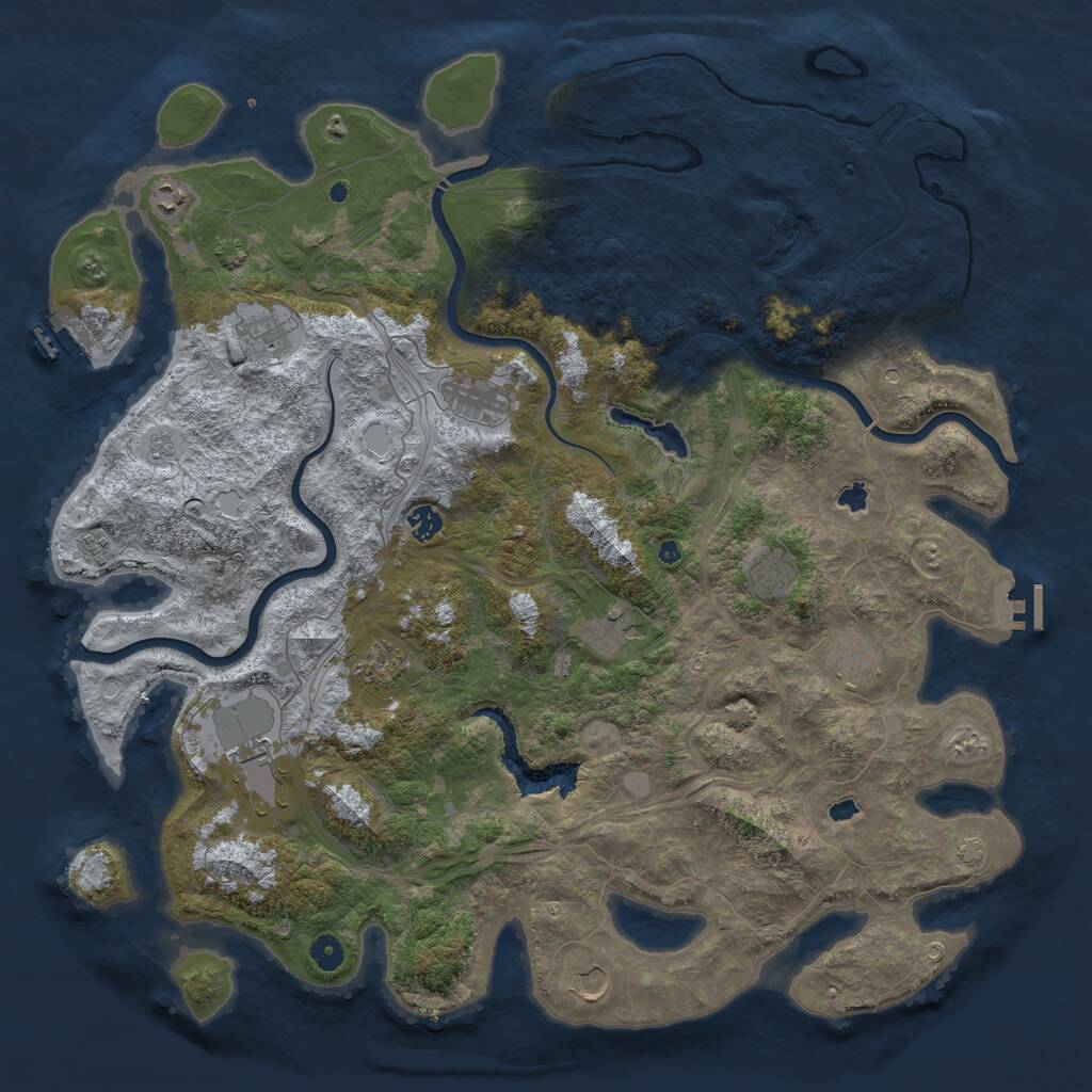Rust Map: Procedural Map, Size: 4851, Seed: 1245639, 17 Monuments